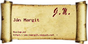 Ján Margit névjegykártya