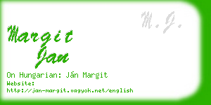 margit jan business card